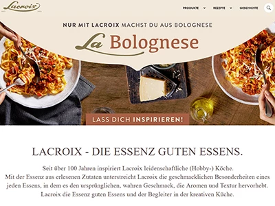 Website von Lacroix - GB Foods Deutschland GmbH