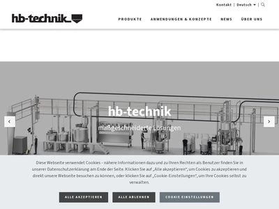 Website von hb-technik GmbH