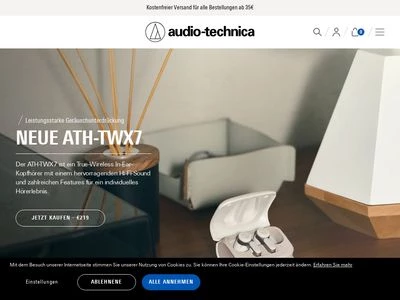 Website von Audio-Technica Deutschland GmbH