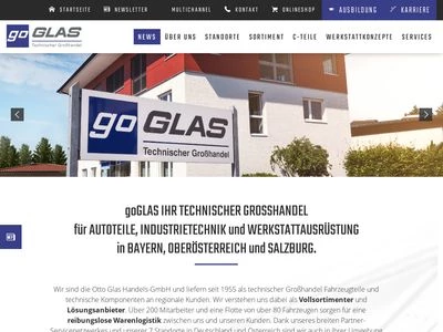 Website von Otto Glas Handels-GmbH