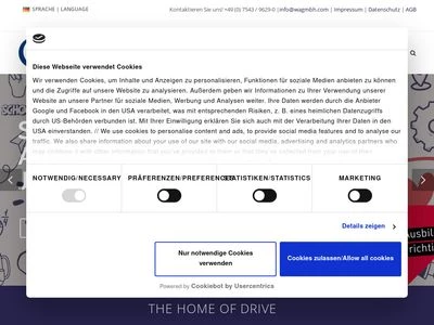Website von W+A Wälzlager- und Antriebstechnik GmbH