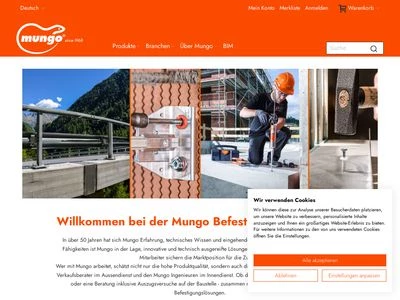 Website von Mungo Befestigungstechnik AG