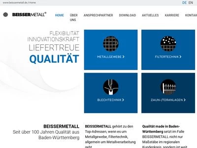 Website von BEISSERMETALL GmbH