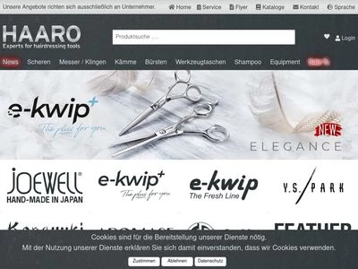 Website von HAARO Friseurbedarf GmbH