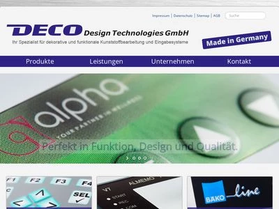 Website von DECO Design Technologies GmbH