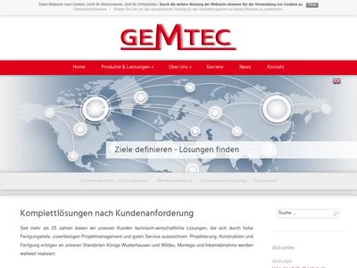 Website von GEMTEC GmbH