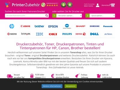 Website von PrinterZubehoer.at - Visio Partners Marketing GmbH