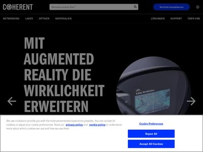 Website von Coherent Deutschland GmbH