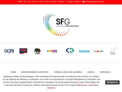 Website von Siegburger Farben-Großhandelsges. mbH