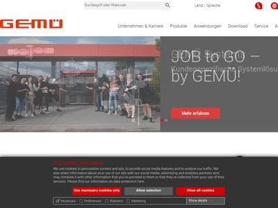 Website von GEMÜ Apparatebau GmbH & Co. KG
