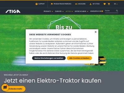 Website von STIGA GmbH