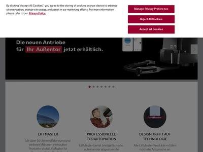 Website von Chamberlain GmbH