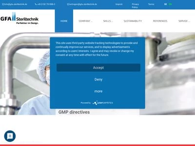 Website von GFA Steriltechnik GmbH & Co. KG