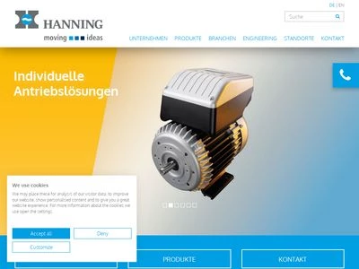 Website von Hanning Elektro-Werke GmbH & Co. KG