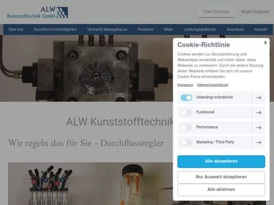 Website von ALW Kunststofftechnik GmbH