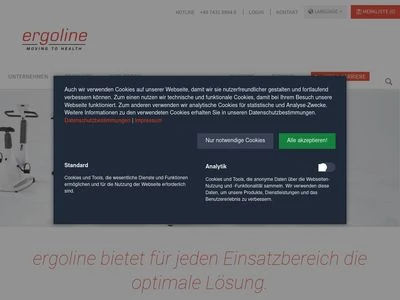 Website von ergoline GmbH