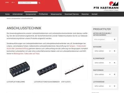 Website von PTR HARTMANN GmbH