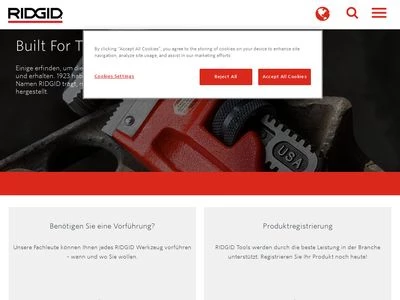 Website von Ridge Tool GmbH & Co. oHG