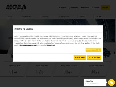Website von MOBA Mobile Automation AG