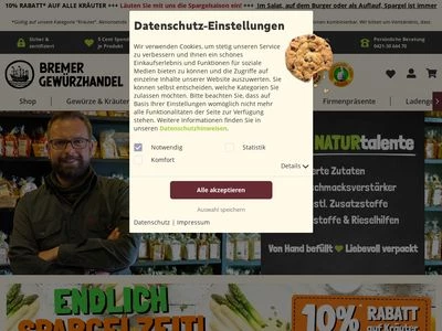 Website von Bremer Gewürzhandel GmbH