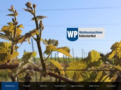 Website von WP Weinbaumaschinen und Kellereiartikel