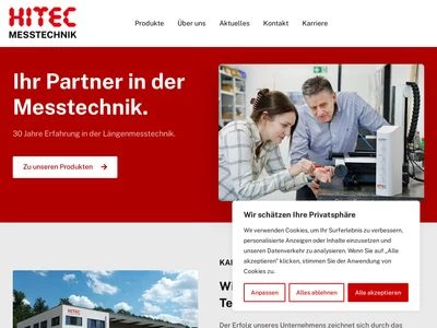 Website von HITEC Messtechnik GmbH