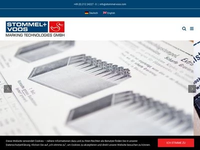 Website von Stommel + Voos Marking Technologies GmbH