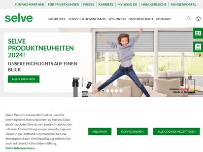 Website von SELVE GmbH & Co. KG