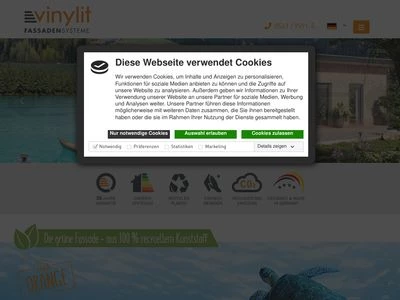 Website von Vinylit Fassaden GmbH