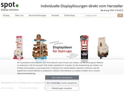 Website von spot display GmbH