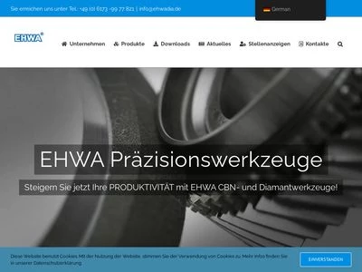 Website von EHWA Europe GmbH