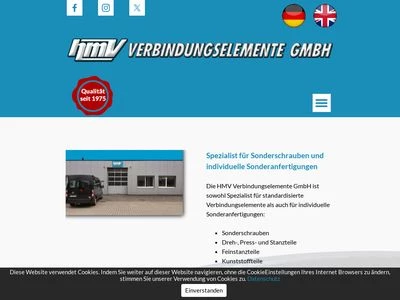 Website von HMV Verbindungselemente GmbH