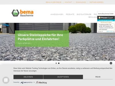 Website von bema Bauchemie GmbH