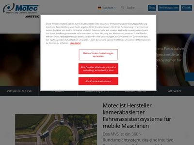 Website von Motec GmbH