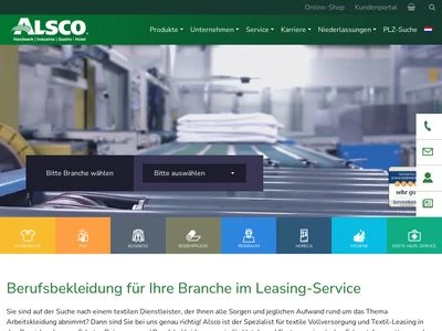 Website von Alsco Berufskleidungs-Service GmbH