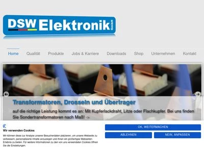 Website von DSW Elektronik GmbH