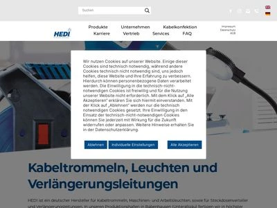 Website von HEDI GmbH Elektro- und Gerätebau