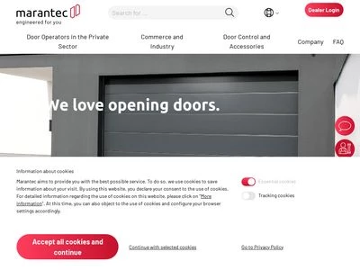 Website von Marantec Antriebs- und Steuerungstechnik GmbH & Co. KG