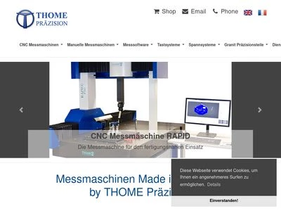 Website von THOME Präzision GmbH