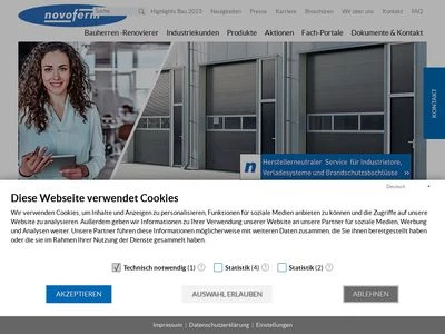 Website von Novoferm GmbH