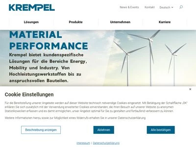 Website von KREMPEL GmbH