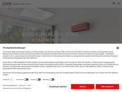 Website von Mitsubishi Electric Europe B.V.