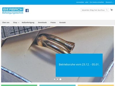 Website von BIERBACH GMBH & CO. KG BEFESTIGUNGSTECHNIK