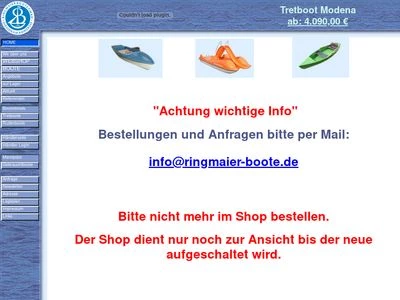 Website von Ringmaier Boote GmbH