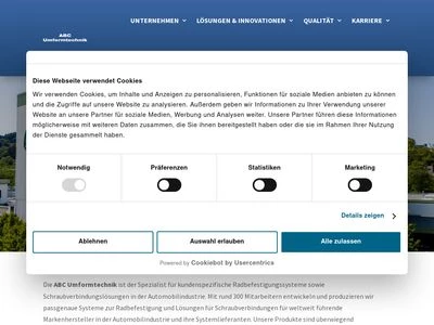 Website von ABC Umformtechnik GmbH & Co. KG