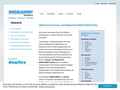 Website von Dosier und Wägetechnik Engelhardt dowitec GmbH