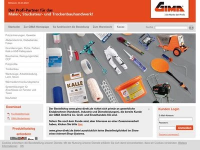 Website von GIMA GmbH & Co. Groß- und Einzelhandels KG