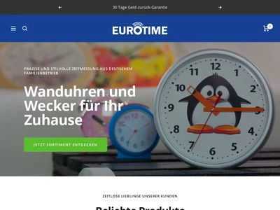 Website von Eurotime Uhrenvertriebs-GmbH