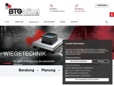 Website von BTG Blümel Handel Technik EDV GmbH