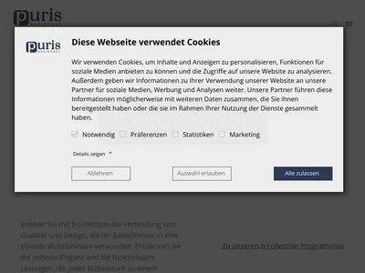 Website von Puris Bad GmbH & Co. KG